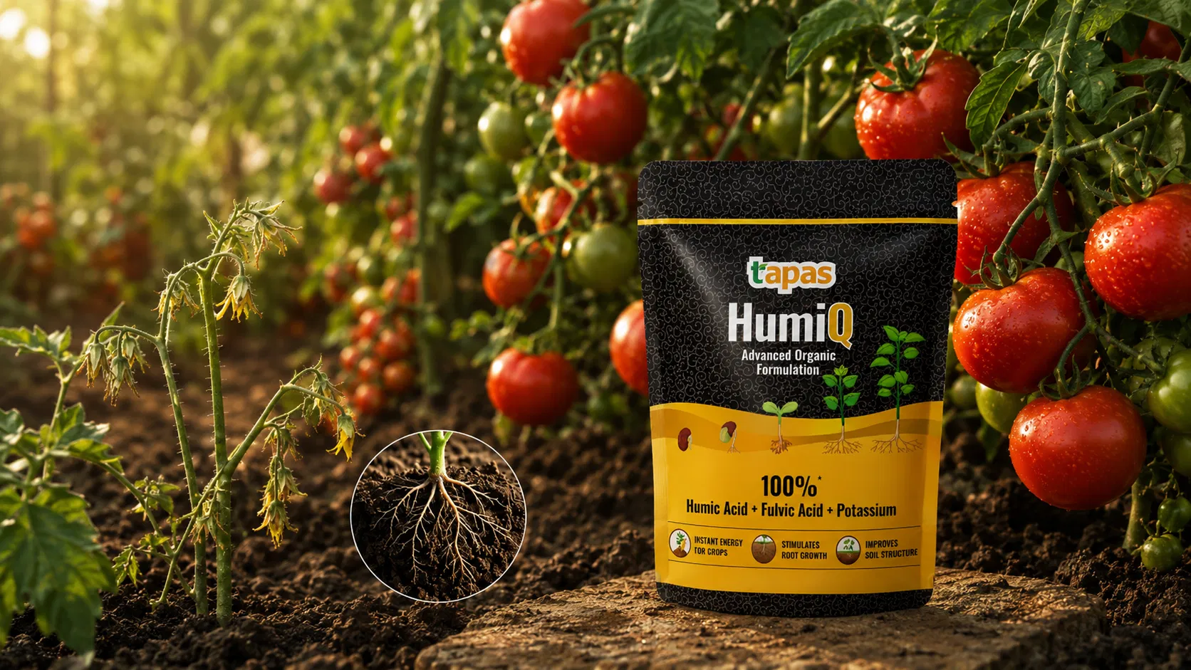 Tomato Flower Drop? Tapas HumiQ Humic+Fulvic Helps Fruit Set Image